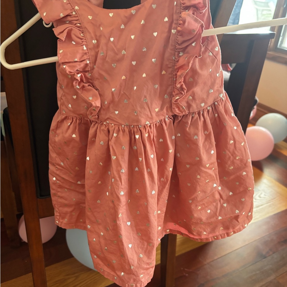 Adorable Pink Dress with Silver Hearts